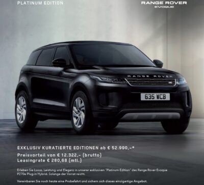 Range Rover Evoque PHEV Platinum Edition