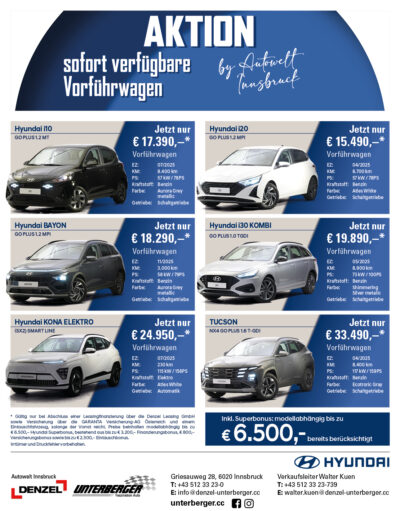 Sofort verfügbare Vorführwagen