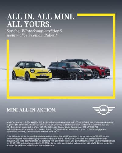 MINI ALL‑IN. Alles drin. Alles MINI. Alles deins.