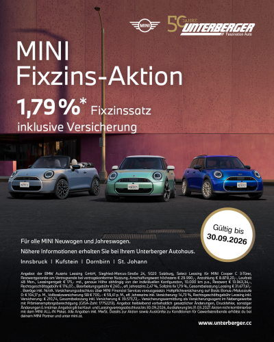 MINI Fixzins-Aktion bei Unterberger