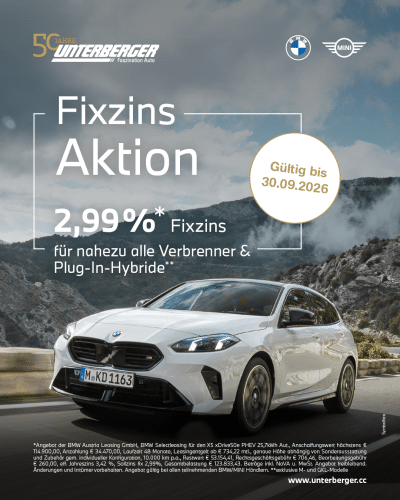 Verbrenner und Plug-in-Hybrid – Fixzins Aktion bei BMW Unterberger